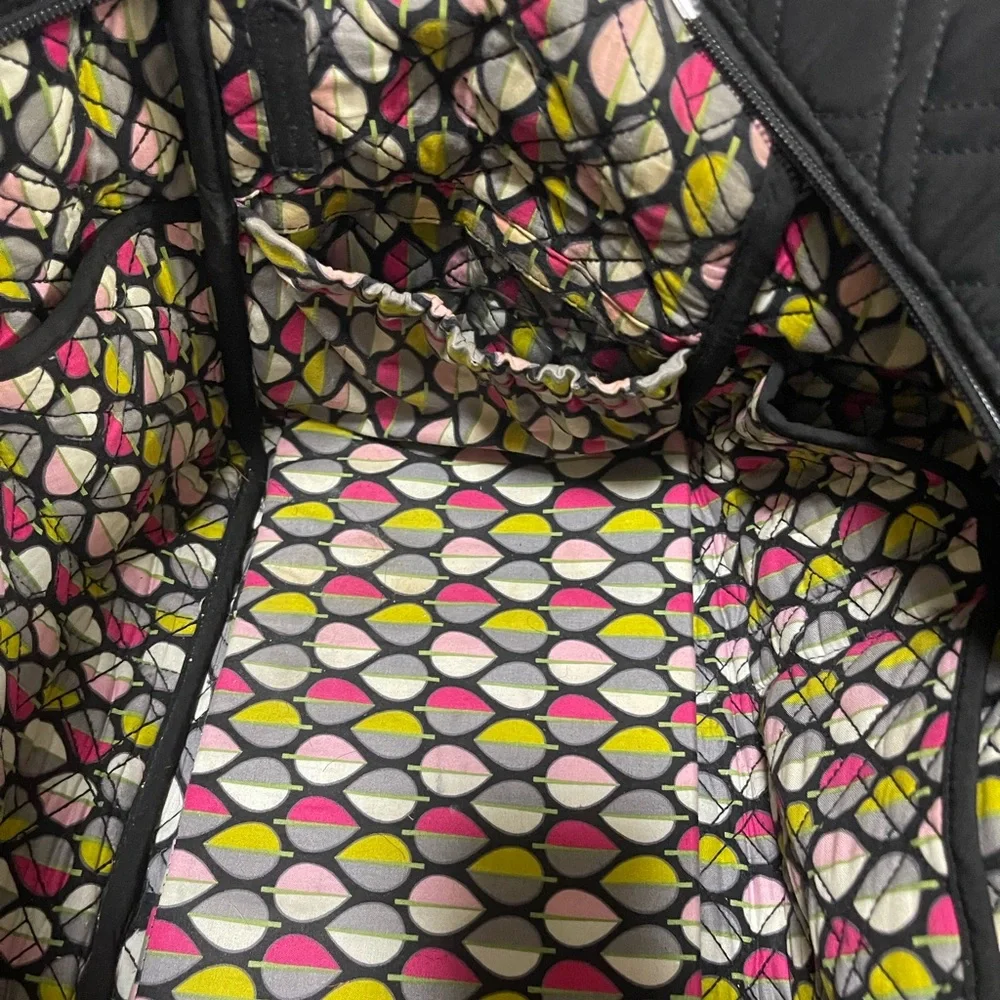 Vera Bradley Black Quilted Tote with Diamond Pattern - Picture 10 of 10